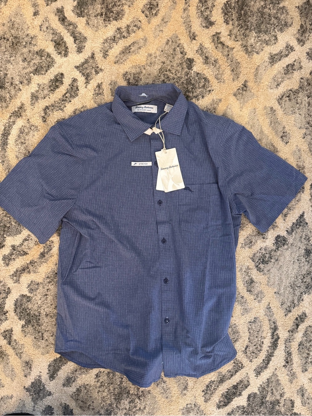 Tommy Bahama Blue Short-Sleeve Camp Shirt